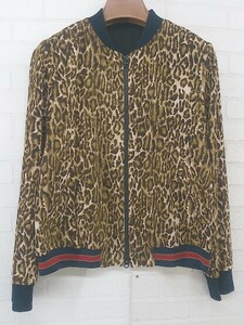 * K.T KIYOKO TAKASEki width ta spool leopard print Leopard long sleeve Zip up jacket size 9 Camel lady's P