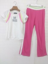 ◇ DA MISS ダミス フィットネスウェア Tシャツ パンツ セットアップ サイズM ピンク ホワイト系 レディース P_画像1
