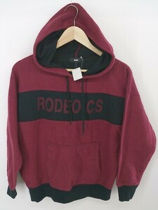 ◇ RODEO CROWNS ロデオクラウンズ プルオーバー 長袖 パーカー サイズM レッド ブラック レディース P