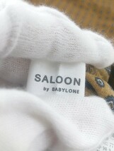 ◇ SALOON by BABYLONE 総柄 長袖 膝下丈 ワンピース サイズF キャメル系 ブラック ホワイト系 レディース P_画像4