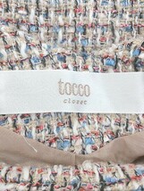 ◇ tocco closet ツイード 刺繍 長袖 ミニ チュニックワンピース サイズM～L ベージュ系 ピンク系 マルチ レディース P_画像4