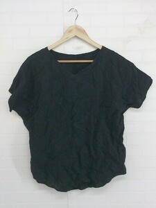 ◇ PATTERN TORSO パターントルソ antiqua フレンチスリーブ ブラウス カットソー サイズF ブラック レディース P