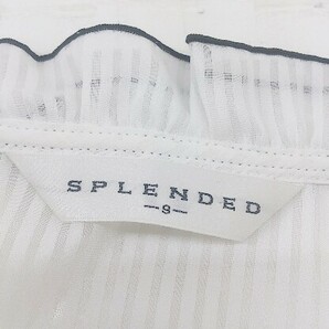 ◇ SPLENDED ストライプ フリルカラー 長袖 シャツ ブラウス サイズ9 ホワイト ブラック レディース Pの画像4