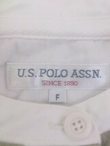 ◇ U.S.POLO ASSN ユーエスポロアッスン ハーフボタン 半袖 ロング ワンピース サイズF カーキ系 レディース P_画像3