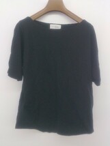◇ antiqua アンティカ ボートネック 半袖 Tシャツ カットソー サイズ L ブラック レディース P_画像2