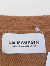 ◇ LE MAGASIN ル マガザン Vネック サイドスリット 長袖 膝下丈 ニット ワンピース ライトブラウン レディース P_画像4