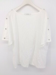 ◇ UNTITLED アンタイトル ボートネック 半袖 Tシャツ カットソー サイズ1 ホワイト レディース P