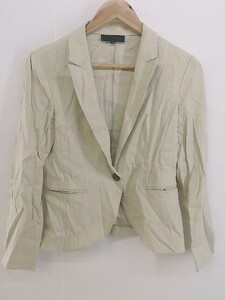 ◇ UNTITLED アンタイトル リネン混 長袖 テーラードジャケット サイズ 3 ベージュ レディース P