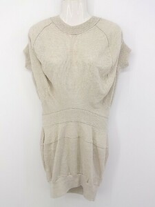 * ENCHANTEMENT...? Anne shunt man linen100% short sleeves Mini One-piece size 38 beige lady's P