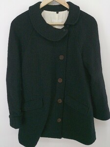 * bulle de savon bulle de savon wool long sleeve turn-down collar coat size F black lady's P
