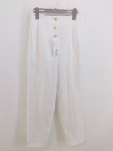 ◇ ◎ ●美品● NATURAL BEAUTY BASIC タグ付 21SS ハイウエスト パンツ サイズXS オフホワイト系 レディース P_画像1