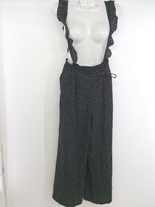 * one after another NICE CLAUP polka dot dot frill overall black white lady's P