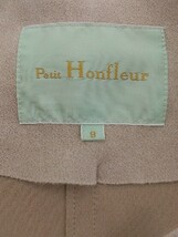 ◇ Petit Honfleur フェイクムートン 長袖 ノーカラー ジャケット サイズ9AR ピンクベージュ系 レディース P_画像4