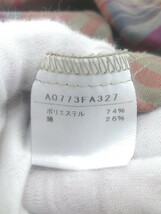 ◇ ◎ MELROSE claire CL チェック 七分袖 膝下丈 ワンピース カーキ レッド マルチ レディース P_画像5