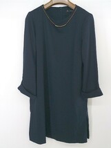 ◇ ZARA BASIC ザラベーシック ネックチャーム 長袖 ミニ ワンピース サイズEUR S USA S MEX 26 ネイビー レディース P_画像1