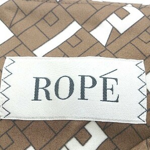 ◇ ROPE' ロペ 総柄 ロング フレア スカート サイズ38 ブラウン系 ホワイト系 レディース Pの画像4