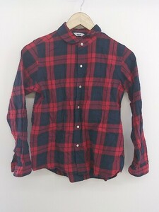 ◇ ◎ THE SMOCK SHOP チェック 長袖 シャツ ブラウス サイズ36 レッド系 ネイビー ブラック レディース P