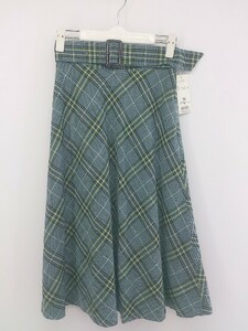 ◇ ◎ PROPORTION BODY DRESSING タグ付 定価 1万円 チェック 膝下丈 フレア スカート サイズXS ブルー レディース P