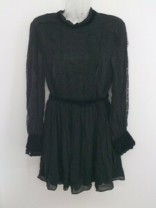 ◇ ◎ ZARA WOMAN ザラウーマン レース 長袖 ミニ ワンピース サイズEUR M USA M MEX 28 ブラック レディース P