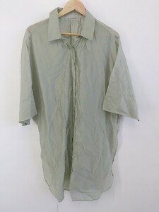 ◇ Bou Jeloud ブージュルード バックシャーリング シアー 七分袖 シャツ サイズ38 グリーン系 レディース P