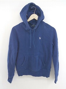 ◇ POLO RALPH LAUREN ポロ ラルフローレン 裏起毛 長袖 プルオーバー パーカー サイズXS 155/80A ネイビー レディース P