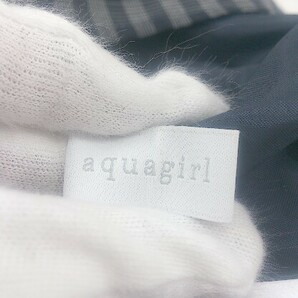 ◇ Aquagirl アクアガール チェック 長袖 ロング ワンピース サイズ36 ネイビー レディース Pの画像4