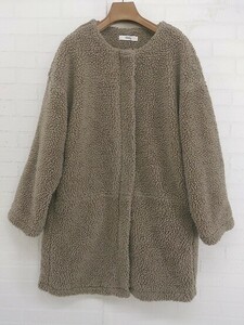 * HOLIDAY Hori tei boa long sleeve coat size F beige lady's P