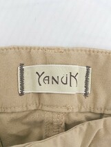 ◇ ◎ ●美品● YANUK ヤヌーク タグ付き 定価1.8万円 タック テーパードパンツ サイズ M ベージュ レディース P_画像4