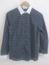 ◇ ◎ n-line Precious エヌ ライン プレシャス チェック 長袖 シャツ ブラウス サイズ13 ブルー系 レディース P_画像2