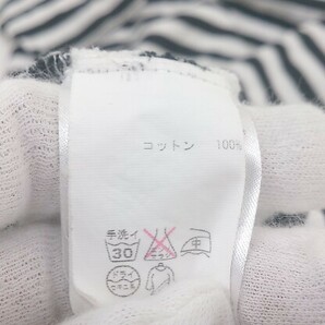 ◇ Marimekko マリメッコ ボーダー 七分袖 膝丈 ワンピース サイズXS ブラック ホワイト レディース Pの画像5