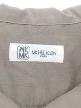 ◇ ◎ MICHEL KLEIN ミッシェルクラン 開襟 半袖 ミニ ワンピース サイズ38 ライトブラウン系 レディース P_画像4