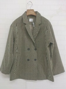 ◇ Lowrys Farm Chidori решетка 4B с длинным рукавом размер куртки F -Beige Black Green Ladies P