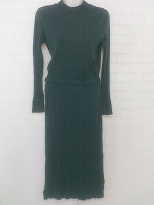 * FREE'S MART free z mart high‐necked long sleeve knees under height knitted One-piece green group lady's P