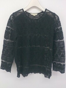 * DENIM&SUPPLY RALPH LAUREN total race embroidery long sleeve blouse cut and sewn size XS 155/80A black lady's E