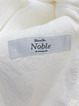 ◇ NOBLE ノーブル 涼しげ リネン混 レーヨン 無地 長袖 テーラード ジャケット サイズ36 アイボリー系 レディース P_画像3