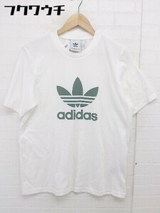 ◇ adidas アディダス トレフォイル 半袖 Tシャツ カットソー サイズ L ホワイト グリーン メンズ