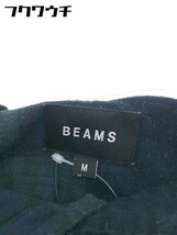 ◇ ◎ BEAMS ビームス チェック ラウンドヘム 長袖 シャツ サイズ M ネイビー ダークグリーン メンズ_画像4