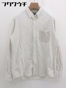 ◇ ◎ BEAMS ビームス 長袖 シャツ サイズL アイボリー メンズ