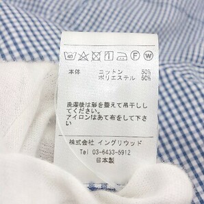 ◇ CHARI&CO ギンガムチェック スナップボタン 半袖 オープンカラーシャツ サイズ M ネイビー ホワイト メンズの画像6