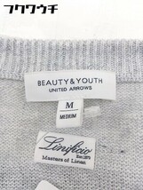 ◇ BEAUTY&YOUTH ビューティ&ユース UNITED ARROWS リネン100% ニット 半袖 セーター サイズM グレー メンズ_画像4