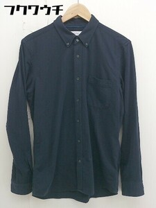 ◇ ◎ green label relaxing UNITED ARROWS ボタンダウン 長袖 シャツ サイズL ネイビー メンズ