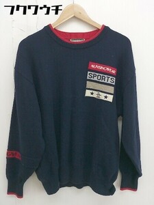 ◇ Munsingwear GRAND SLAM 長袖 ニット セーター サイズLA ネイビー系 メンズ