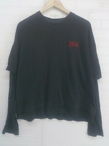 ◇ RNA アールエヌエー レイヤード風 長袖 Tシャツ カットソー サイズM ブラック メンズ P