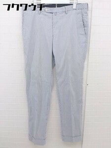 ◇ NOLLEY'S for MEN'S GARMENTS ピンストライプ 裾ロールアップ パンツ サイズ 50 ネイビー ホワイト メンズ
