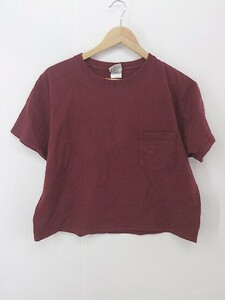 ◇ Goodwear グッドウェア USA製 半袖 Tシャツ カットソー サイズM ボルドー系 メンズ P