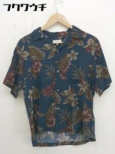 * * BEAUTY&YOUTH view ti& Youth UNITED ARROWS floral print . minute sleeve shirt size S navy Brown men's 