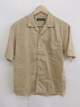 ◇ ◎ green label relaxing グリーンレーベルリラクシング UNITED ARROWS 開襟 半袖 シャツ サイズM ベージュ メンズ P_画像2