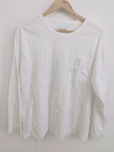 ◇ GLOSTER グロスター 胸ポケット 長袖 Tシャツ カットソー サイズM ホワイト メンズ レディース P