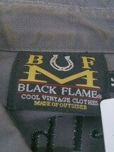 ◇ BUFM?BLACK FLAME 刺繍 長袖 シャツ サイズ15 1/2 パープル グレー系 ブラック メンズ P_画像4