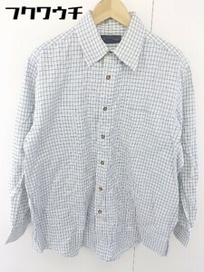 ◇ ◎ Brooks Brothers ブルックス ブラザーズ ボタンダウン BD 長袖 シャツ サイズL ホワイト ブルー系 メンズ